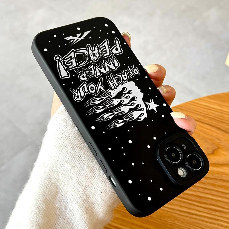Creative Graffiti Pattern Phone Case, Shockproof Phone Protective Cover, Phone Accessory Compatible with iPhone 11 12 13 14 15 16 17 Pro Max