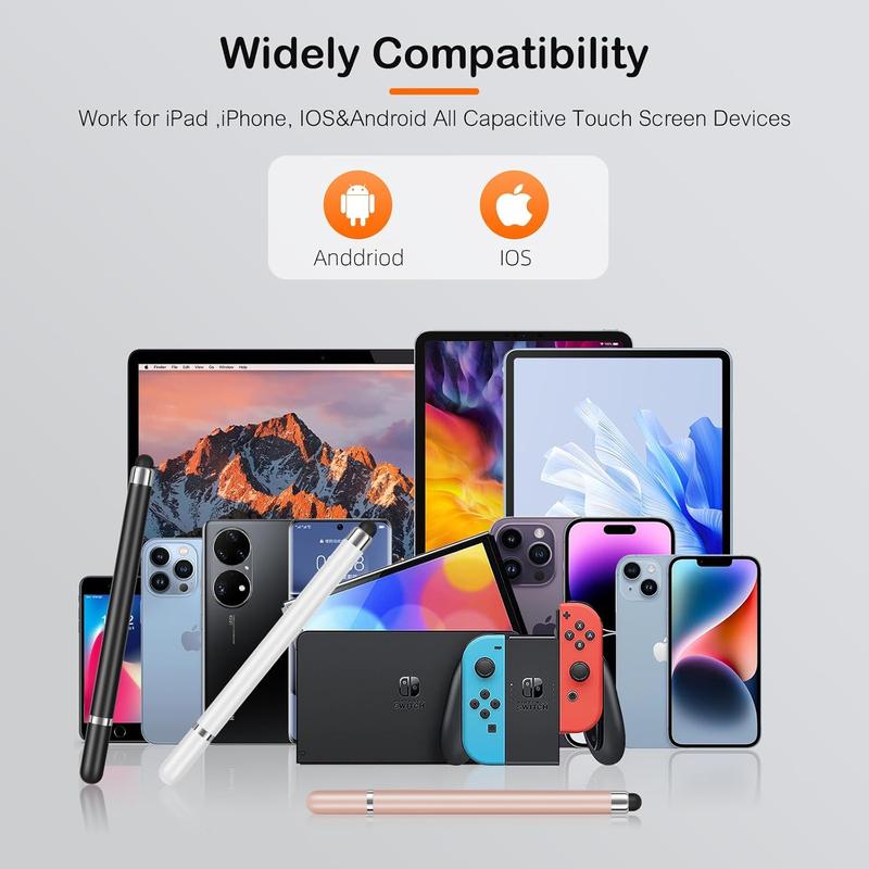 3-Pack Tablets Stylus Pen for  Touchscreen with Precision Disc Tip, 2-in-1 Universal Stylus Compatible with Android, iOS, and Phone-  for Writing, Drawing, and Note-Taking