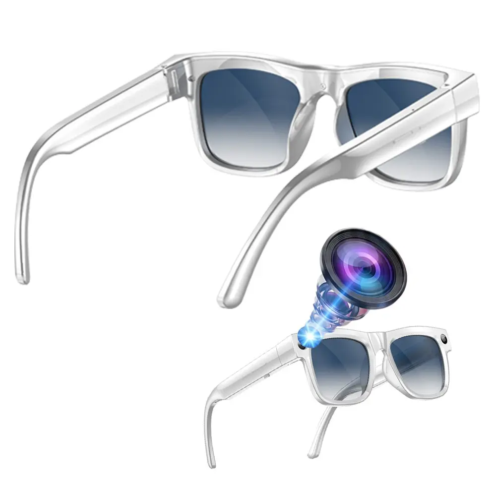Men's Smart Sunglasses with 8MP Camera, 4GB Memory Build-in(No TF Card Need), Anti-Shake Video Recording, 290Mah Battery, AI Real Time Translation, Wireless Translation Glasses, Bluetooth Calling, Build-in Mic & Speakers, HiFi Audio, Music Control