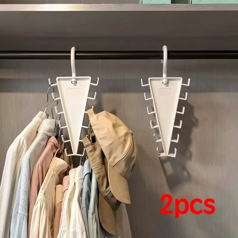 2pcs 360° Rotating Closet Hanger, V-Shaped Double Sided 12-Hook Space Saving Organizer, Efficient Storage Solution for Closets