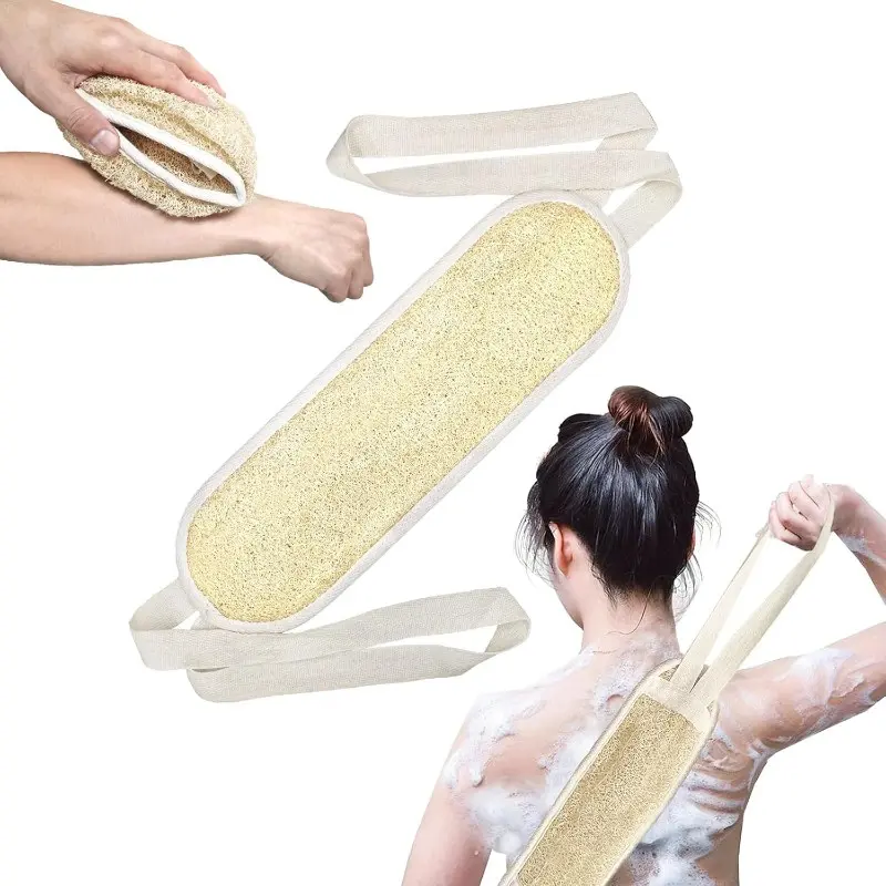 Natural Egyptian Loofah Body and Back Scrubber, Real Luffa Sponge for Shower, Deep Clean, Exfoliating, Rich Foam, Quick Drying