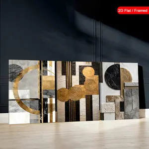 A set of 3 framed thick line shape wall art pieces, modern style canvas wall art, abstract inspired art prints, geometric design poster prints, modern oil painting wall decoration, stylish posters, suitable for living room, bedroom, bathroom, kitchen, wit