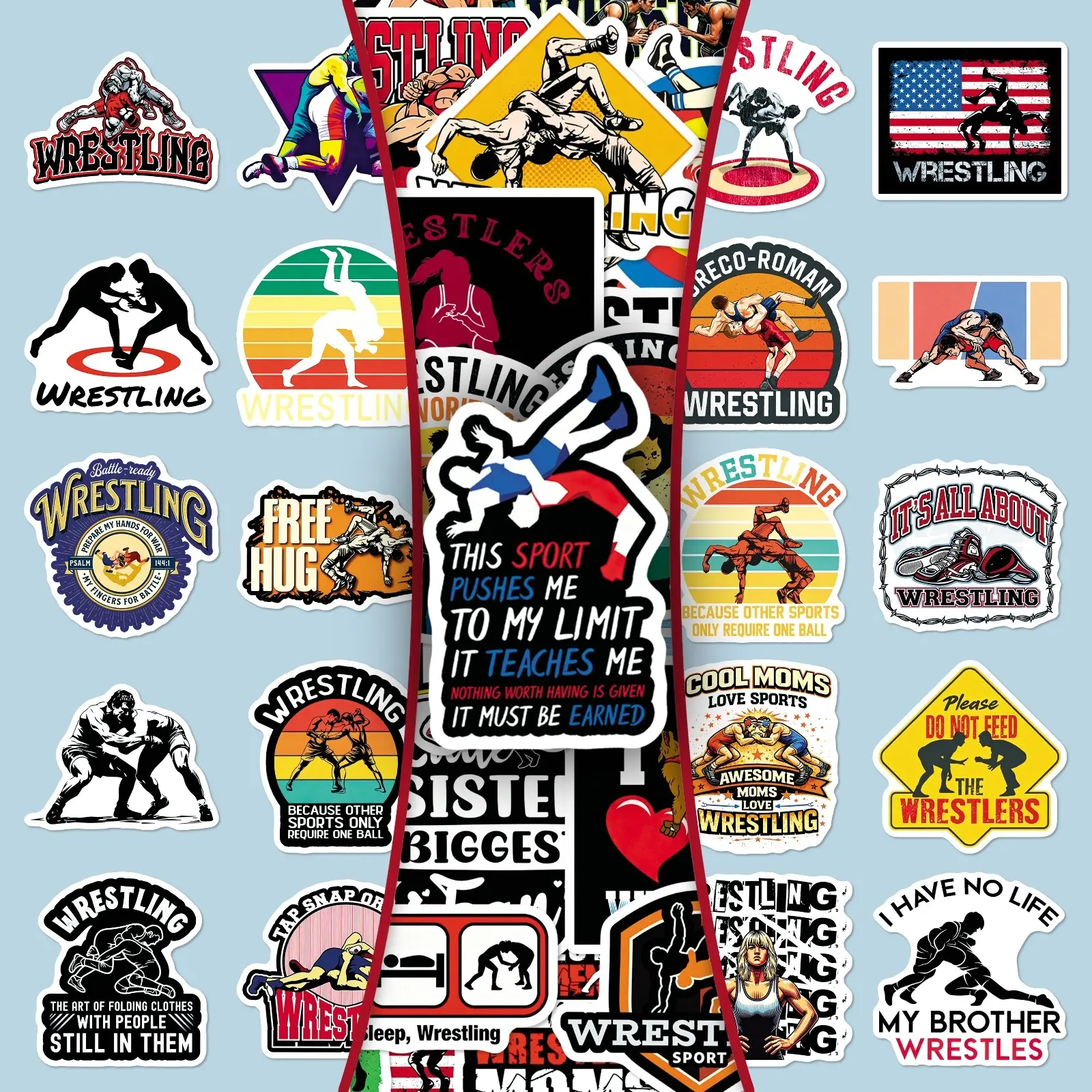 100sheets two sets of repeat blood wrestling wrestling wrestling stickers sports style cartoon trend creative decorative stickers