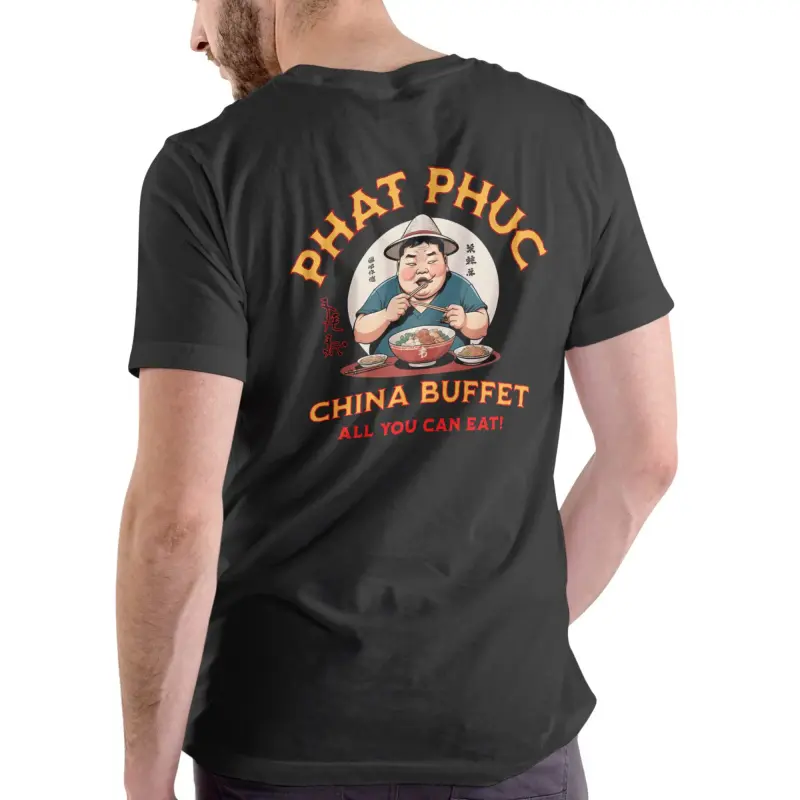 Men's "Phat Phuc" Funny Print T-Shirt, Breathable Short-Sleeve Design in 100% Pure Cotton for Outdoor Activities, Simple