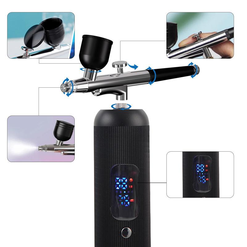 Airbrush Pen Kit With Compressor,Rechargeable High Pressure Air Brush Set Cordless Airbrush Kit with 0.3mm Nozzle for Painting,Doodling,Coloring,Cake Decor,Makeup,Modeling, Expert Airbrush Kit