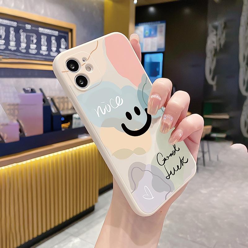 Smile Face Pattern Phone Case, Anti-drop Cellphone Protective Case, Total Protective Shockproof Mobile Phone Cover Compatible with iPhone