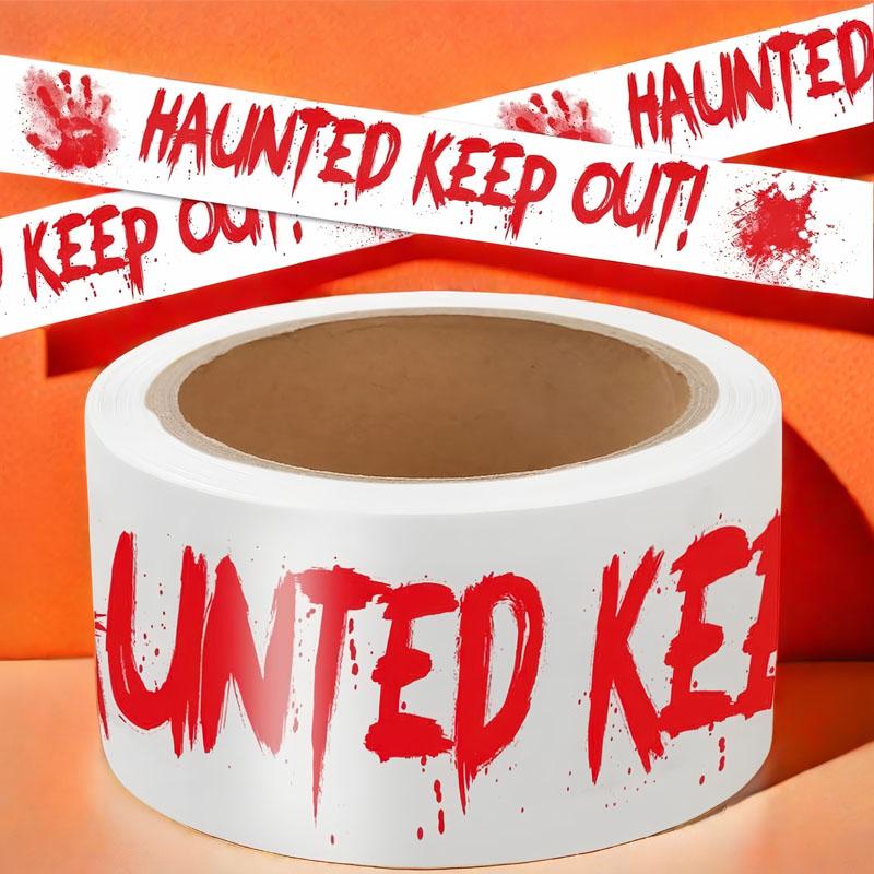Halloween Warning Tape, Ghosts Keep Out Bloody Roll, 2 Inch X 82 Feet Outdoor Decor, Indoor & Outdoor Party Supplies