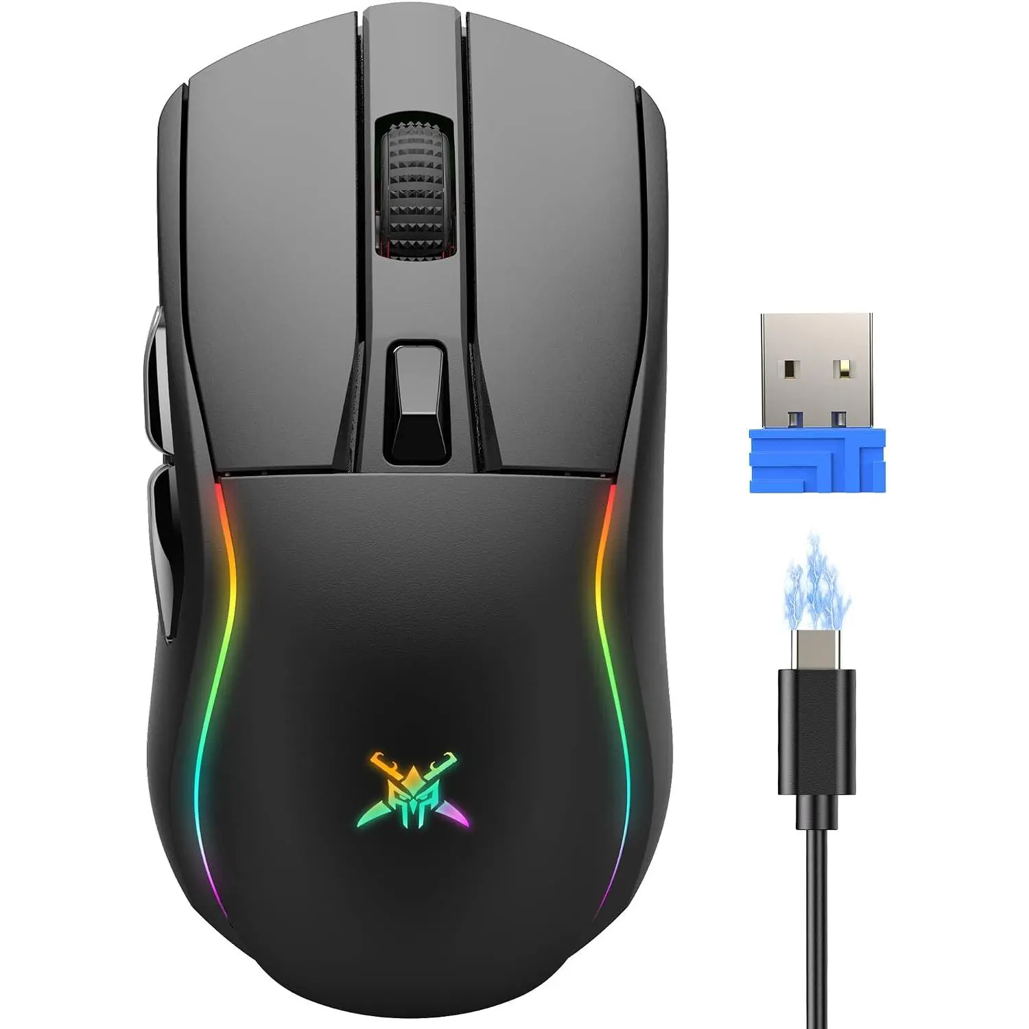 Gaming ,Tri-Mode 24000 DPI  Gaming  | 1000Hz Polling Rate,RGB Backlit,6 Programmable Buttons, plastic ,fits PC/Laptop/,for gaming and office