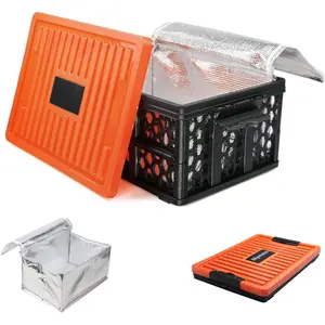 Trunk Crate Organizer with Cooler for , Collapsible Plastic Trunk Lid Organizer Box for Travel, Groceries, , , Tailgating | Removable Insulated Cooler Set