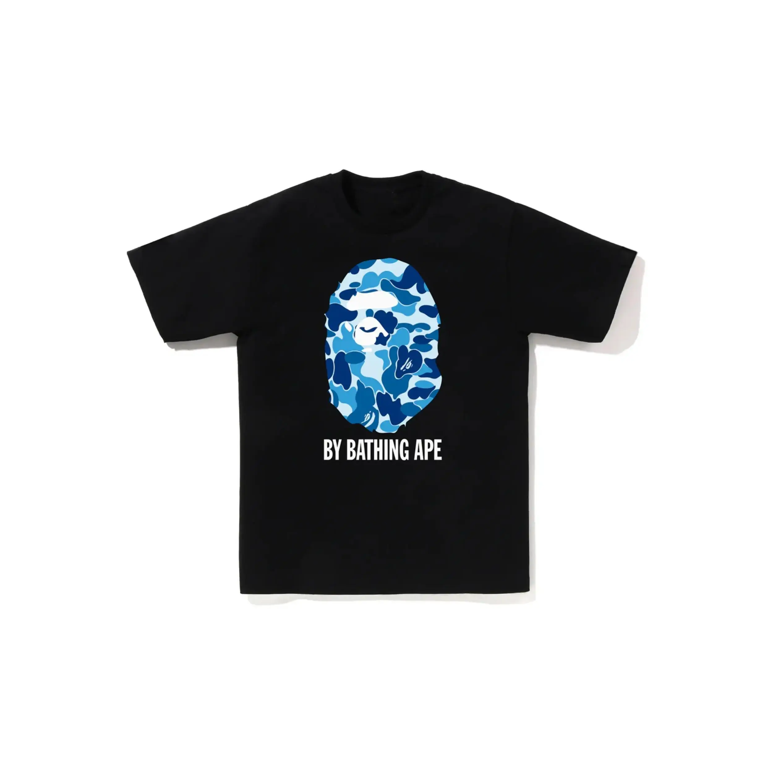 Unisex Black Streetwear Graphic Tee - 2026 Trending Clothes, Blue Camo Ape Print, Casual Hip Hop T-Shirts for Sports & Outdoor Activities