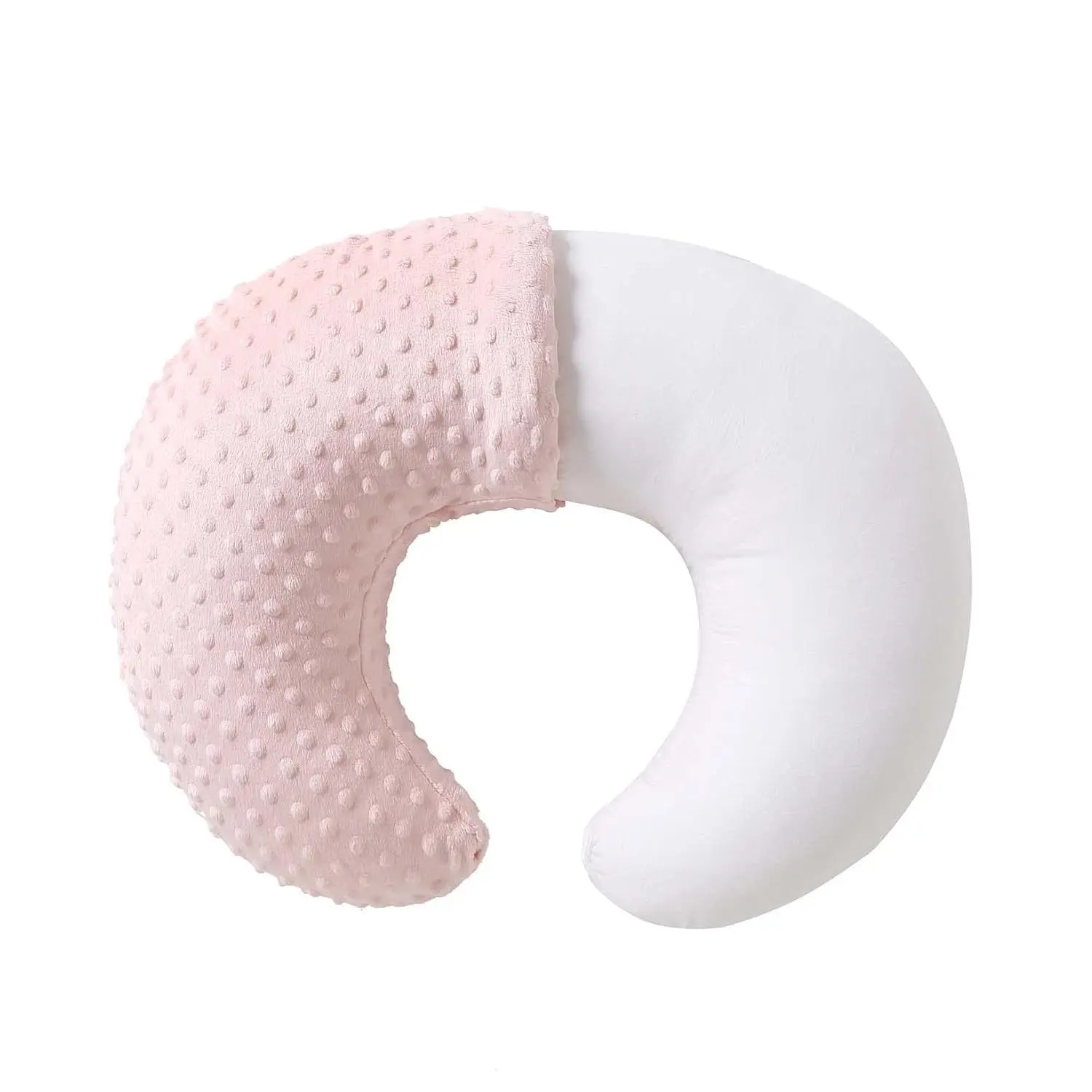 Nursing Pillow & Positioner, Breastfeeding Bottle Feeding Baby Sitting Tummy Time Support with Removable Ultra Soft Cover for Baby Boys and Girls, Lightpink