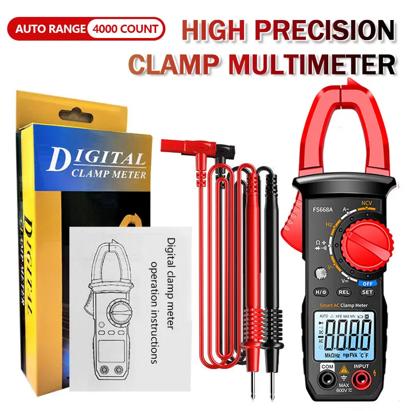 CZDANG 600A AC Digital Clamp Meter - 4000-Count Auto Range High Precision Electrical Tester with NCV, Backlight, Data Retention, Auto Shutdown, Instruction Manual for Safe AC Current Test