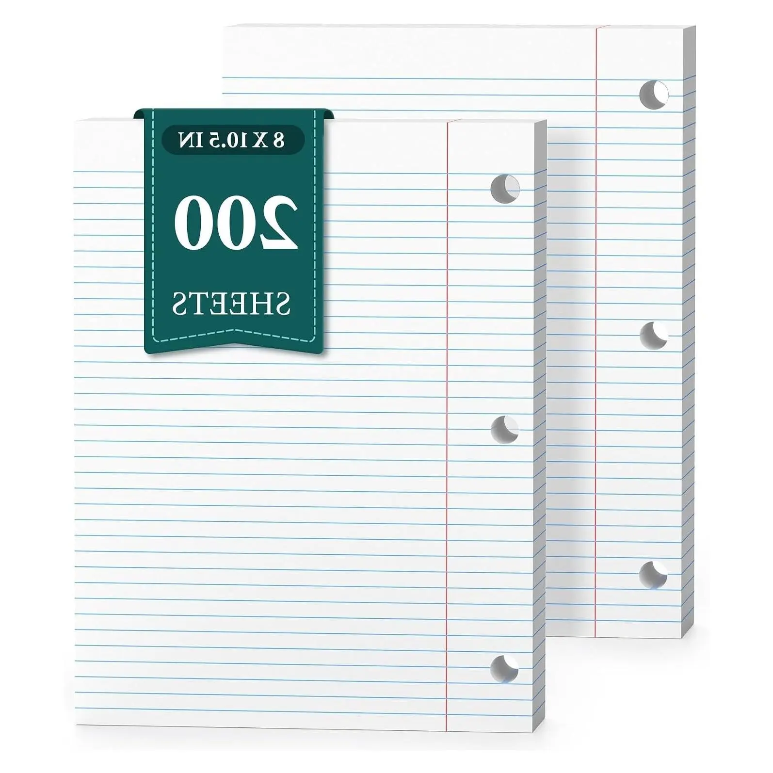 Loose Leaf Paper, 200 Sheets Notebook Paper, 8 x 10.5 College Ruled Paper, 3 Hole Punch Binder Paper, Lined Paper for 3 Ring Binders, College Ruled Paper, 8" x 10.5" Filler PaperGift