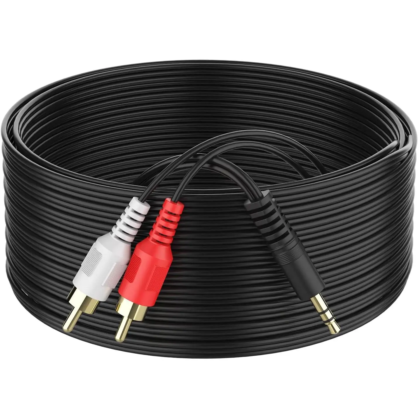 3.5mm to 2 Male   - 6FT Stereo Audio Adapter Braided Hi-Fi Sound Auxiliary Y Splitter, Metal Shell Shielded Aux  Y Cord Compatible with Smartphone, MP3, Tablet, Speaker