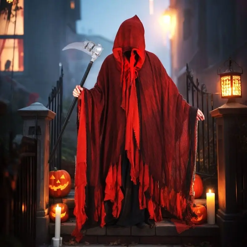 Halloween Ragged Cape, Cloak Cosplay Costume, Party Dress-Up Halloween Prop, Unisex Accessory for Festive Events