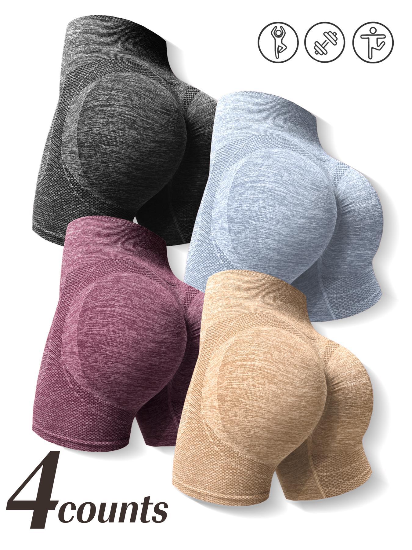 Women's High Waist Sports Gym Shorts, Quick Drying High Stretch Seamless Yoga Short Leggings, Ladies Sportswear Clothing for Indoor Outdoor Wear