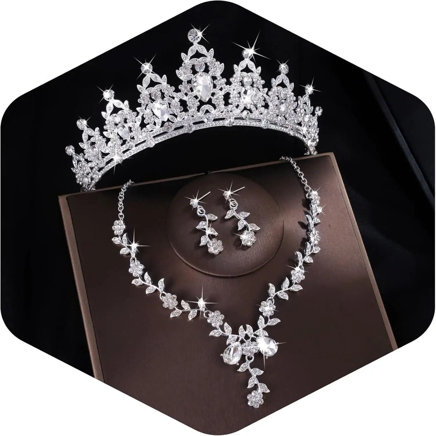 Tiaras and Crowns for Women,Tiaras Earrings Necklace,  Bridal  Set, Costume Party Halloween Prom Pageant  for Women(TR45)