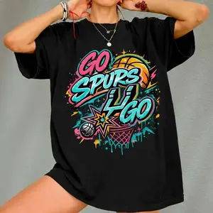Go Spurs Go Graffiti T-Shirt, Streetwear Basketball Graphic