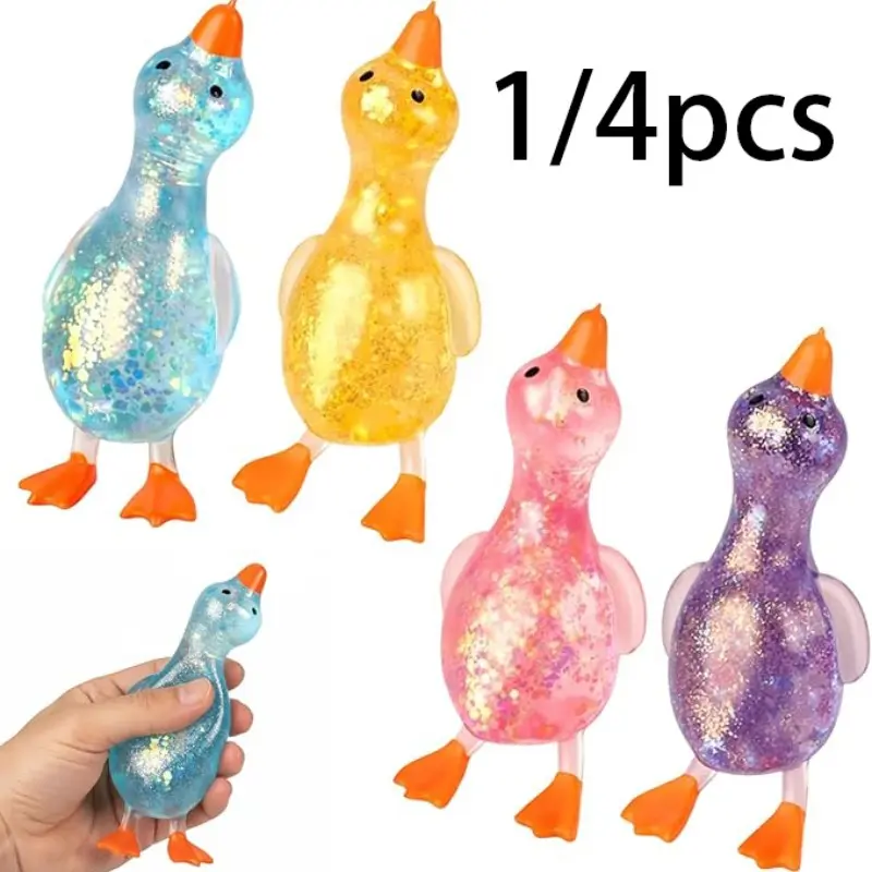 1/4pcs Cute Duck Squishy Sugar Stress Ball,Soft Duck Stress Relief Sugar Ball Toys and Moldable Slow Rise Relaxing Sensory Fidget Stress，Cute desktop accessories suitable for office workers, creative party gifts, holiday gifts, perfect gift choices