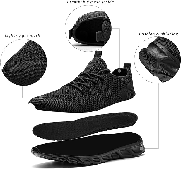 Casual Running Sport Shoes For Men's Outdoor Mesh Light Weight Breathable Athletic Fashion Sneakers Non Slip Walking Gym Shoes SpringStatements