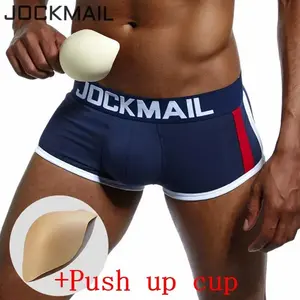 JOCKMAIL  Mens Underwear Boxers Bulge Enhancing with Push Up Cup Underwear Men Shorts Trunk Enlarge Mens Panties Underpants