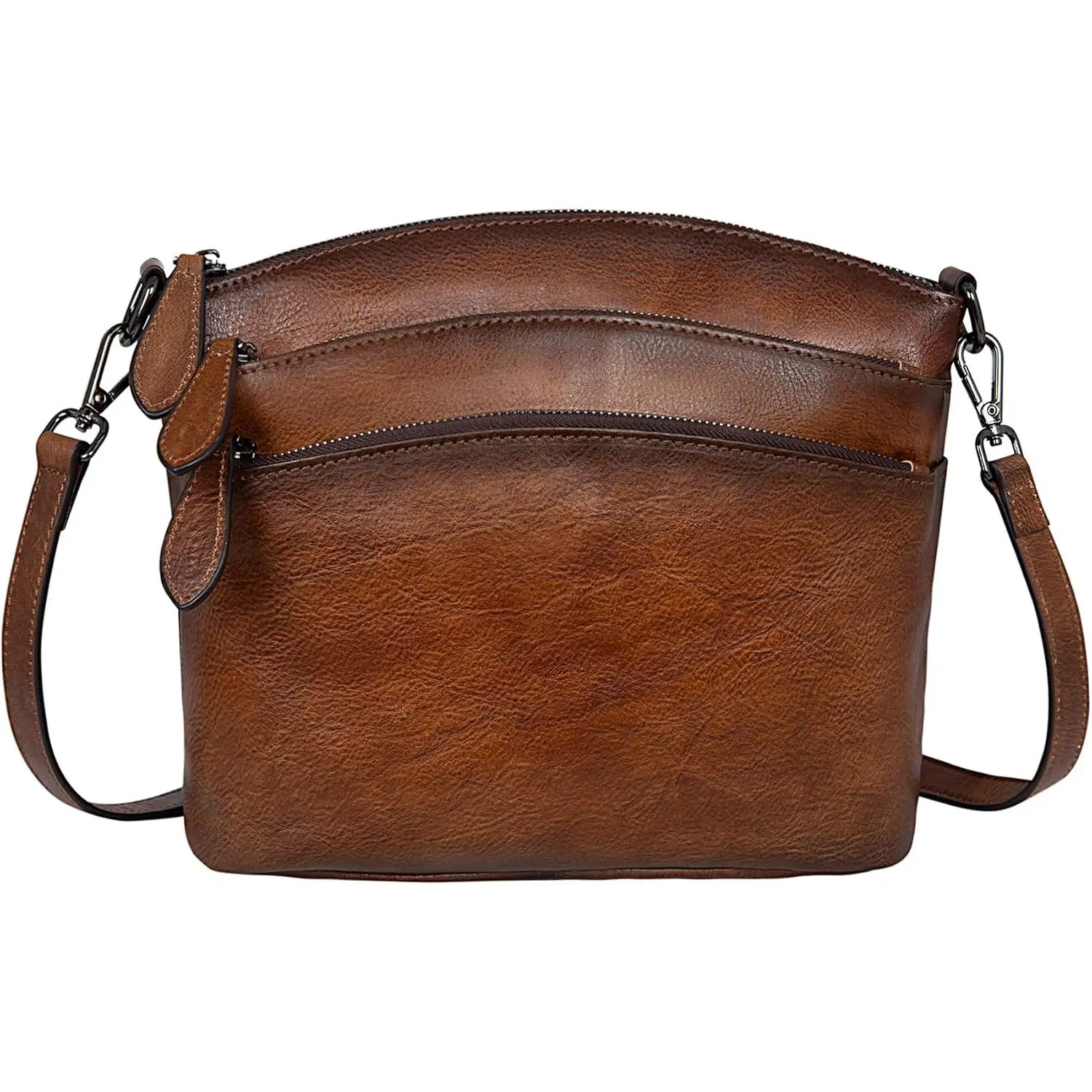 Leather Crossbody Bags for Women   Handbag for Travel | Multi Pockets,Adjustable Straps,Retro   Bag Designer Medium Handbag Ladies Casual Hobo Satchel Purse for Daily Use