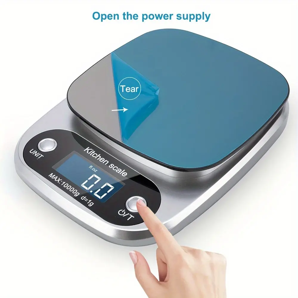 Kitchen food scales, electronic scales.Four units of measurement.Battery-powered (2 No. 7 batteries).LCD screen, the unit can be converted (grams/ounces/pounds).Suitable for baking and cooking-an essential kitchen accessory for accurate measurement.