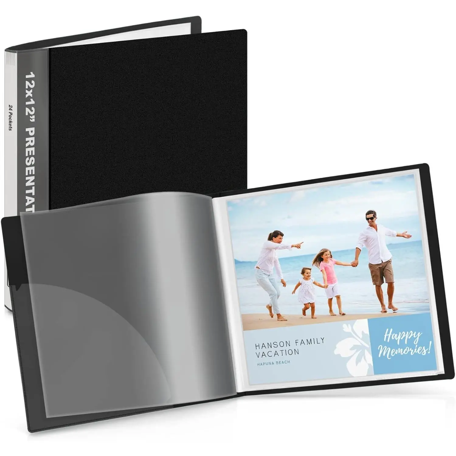 24-Pocket Presentation Binder Portfolio Book, 8.5 x 11 inch, Displays 48 Pages, Acid-Free Poly Sleeves, Aqua, 3 Pack