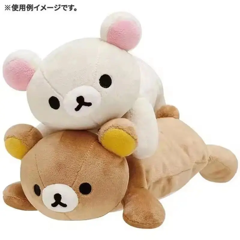Japanese cute san-x rilakkuma bear plush pencil bag kawaii large capacity student stationery storage bag cosmetic bag gift