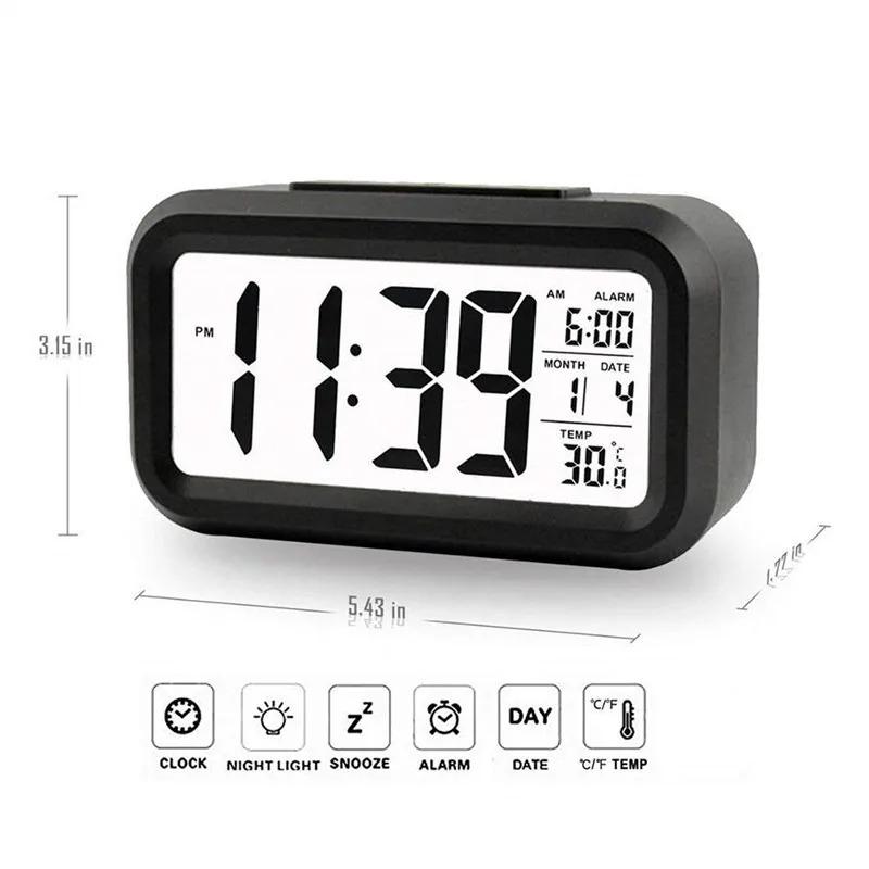 Smart Temperature Display Digital Alarm Clock, Backlight LCD Alarm Clock Decor Electronic Smart Temperature Display Digital Alarm Clock, Backlight LCD Alarm Clock Decor Electronic