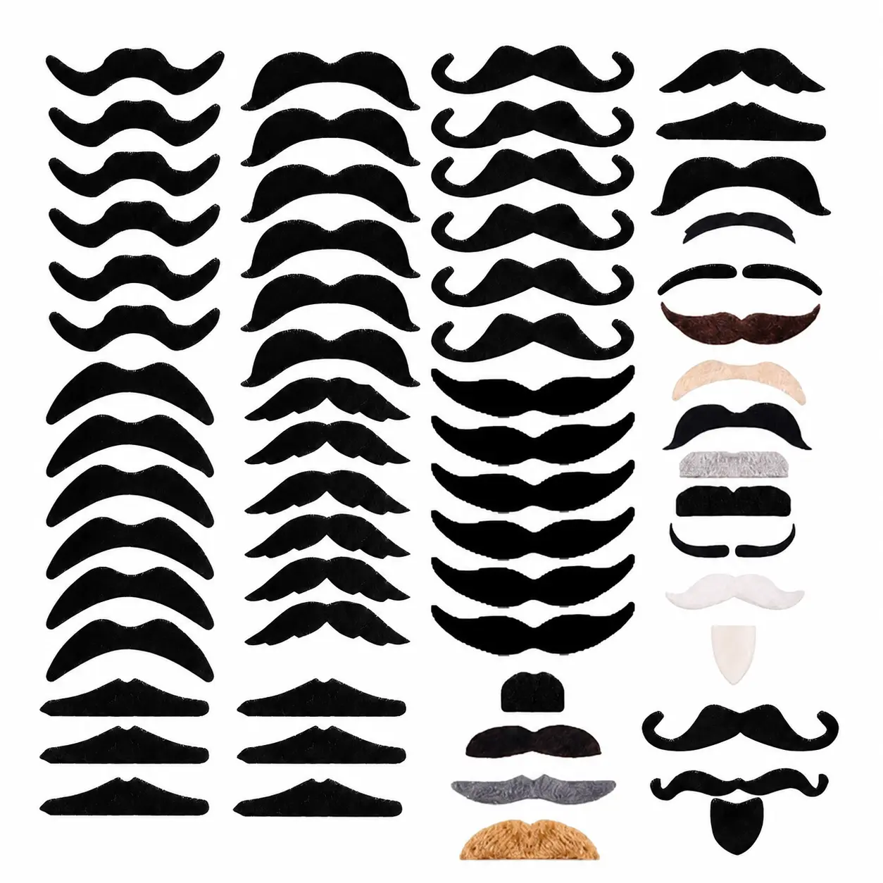 Realistic Black Fake Mustache for Halloween Costumes and Themed Parties – Full-Size Facial Hair Prop with Natural Texture, Easy Adhesive Application, Ideal for Cosplay, Theater, and Holiday Dress-Up Events