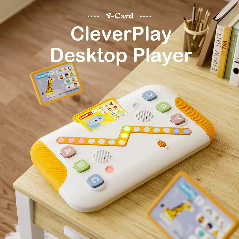 Kids CleverPlay Desktop Quiz Player, Smart Card Early Learning Toy, Interactive Q&A Educational Game Machine, Toddler Brain Training Learning Toy, Gift for Boys Girls Age 3+