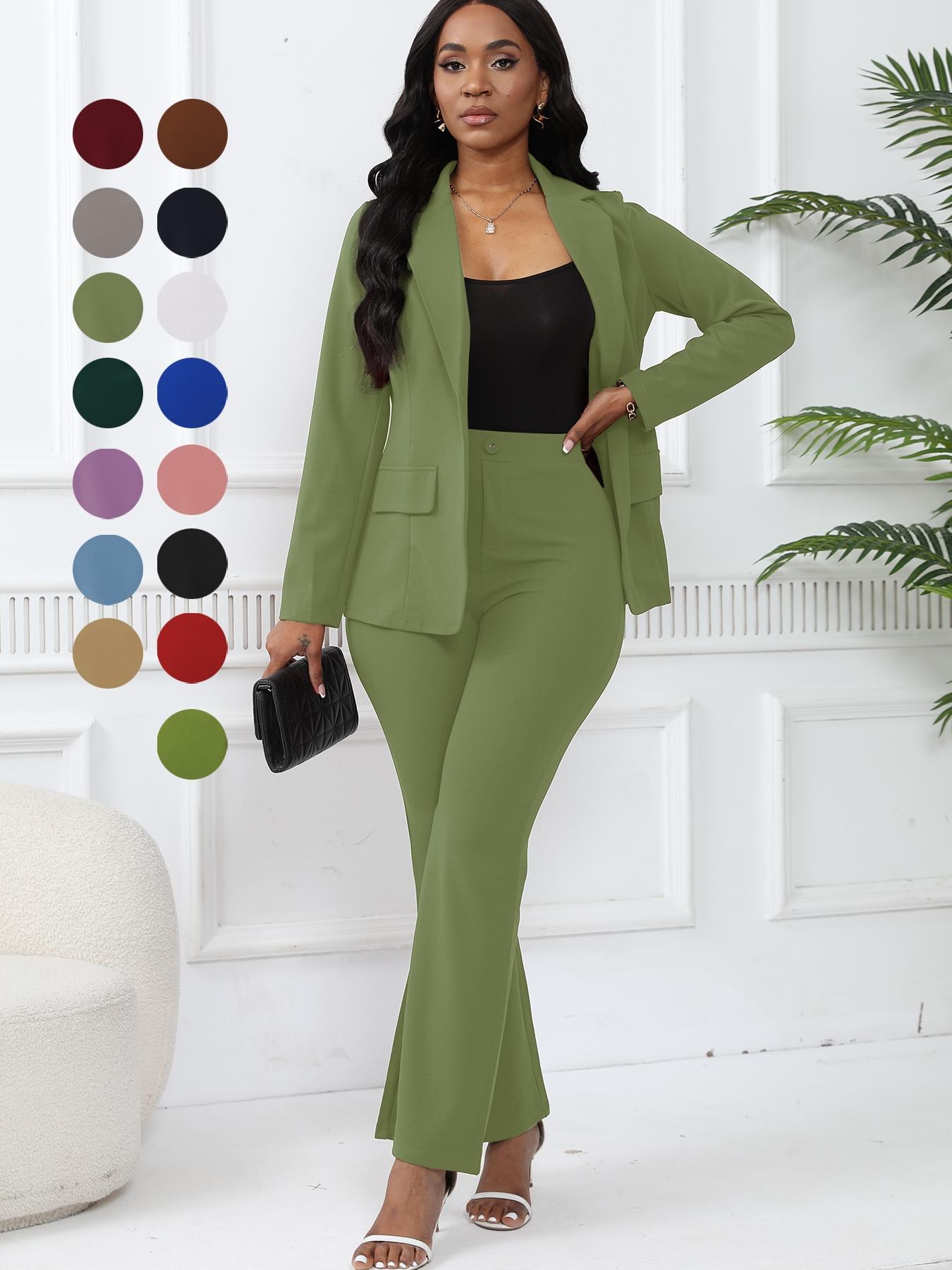 New Women's Elegant 2-Piece Suit Set, Long Sleeve Slim Fitted Blazer with Matching Trousers, Stylish Office Wear for Modern Women, Business Casual Outfits