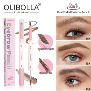 Double Headed Eyebrow Pencil, Waterproof, Sweat Proof, Non Fading, Extremely Fine Cutting Blade, Precision Eyebrow Pencil, Eyebrow Dye, Two in One, Long-lasting