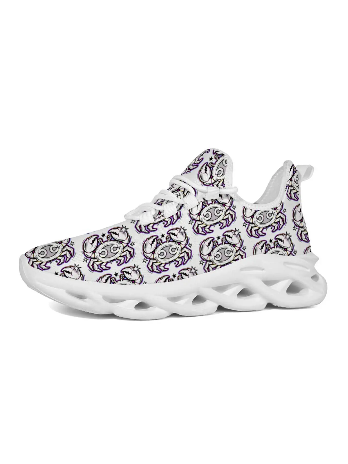 Cancer Zodiac Running Shoes, Unique Crab Print, Colorblock Design, Comfortable & Stylish, Perfect Gift for Cancer Lovers