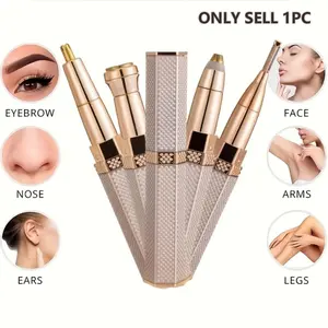 4-In-1 Multi-Function Trimmer, Rechargeable Facial Hair Remover, Brow Trimmer, Nose Hair Clipper, Body Shaver for Face, Lips, Armpits, Legs