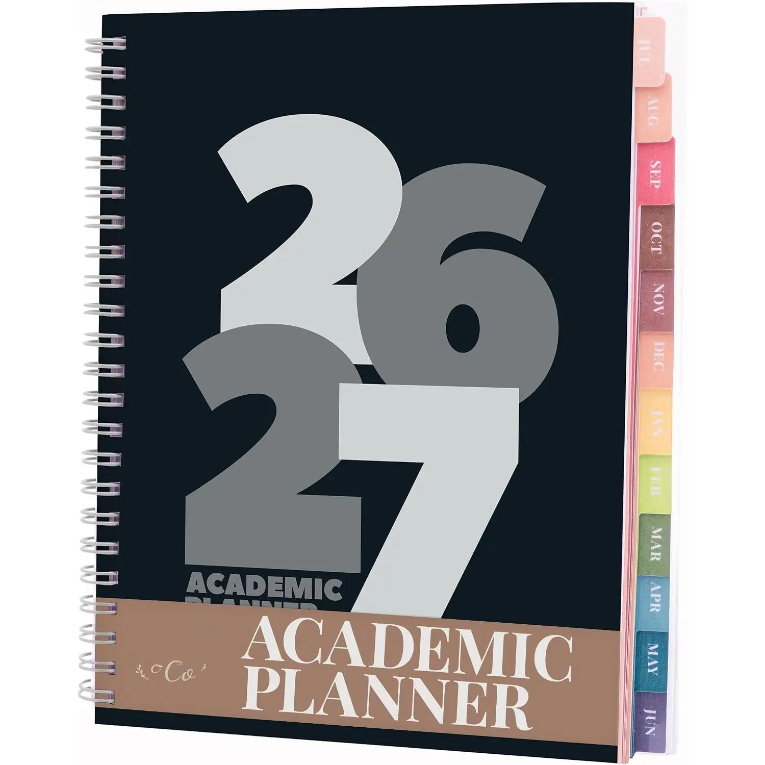 Academic Planner 2026-2027, Daily, Weekly  Monthly Planner, July 2026 - June 2027, Student Notes Pages, -Wire Binding, Weekly Agenda for School  Work (8 x 6-Inches, Chunky, Black)