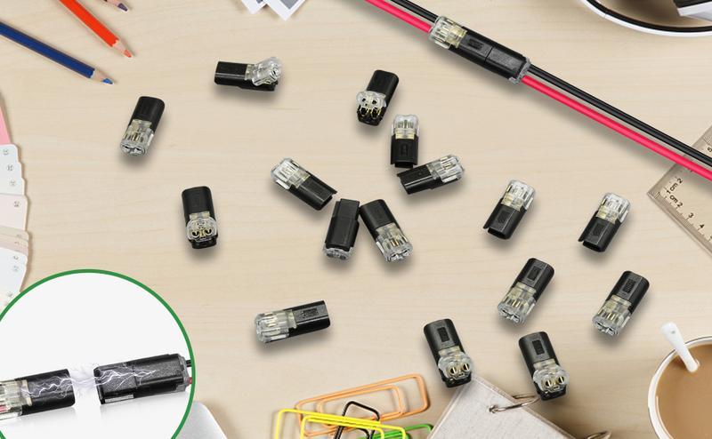 Double-Wire Plug-in Connector Led Light Strip Connectors 2 Pin,Led Strip Lights Connectors Low Voltage Wire Connector with Locking Buckle,Fast Connect Plugs Led Connectors for Strip Lights-YY.