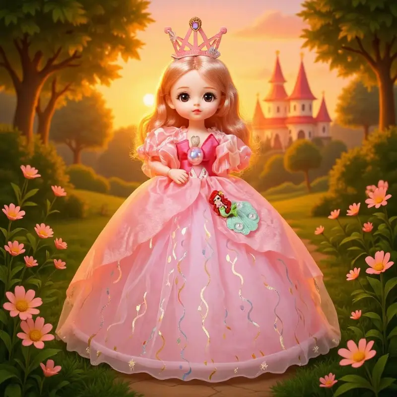 Musical Wedding Dress Doll Ornament 30cm Smart Play Figure Cute Decorative Doll Toy Ideal Present for Little Girls Daily Collection