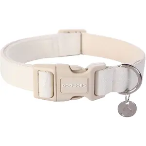 Cotton Hemp Collar, Heavy-Duty White Collar Adjustable Soft Natural Fabric Pet Collar Cute Wedding Puppy Necklace for Small Medium Large Dogs