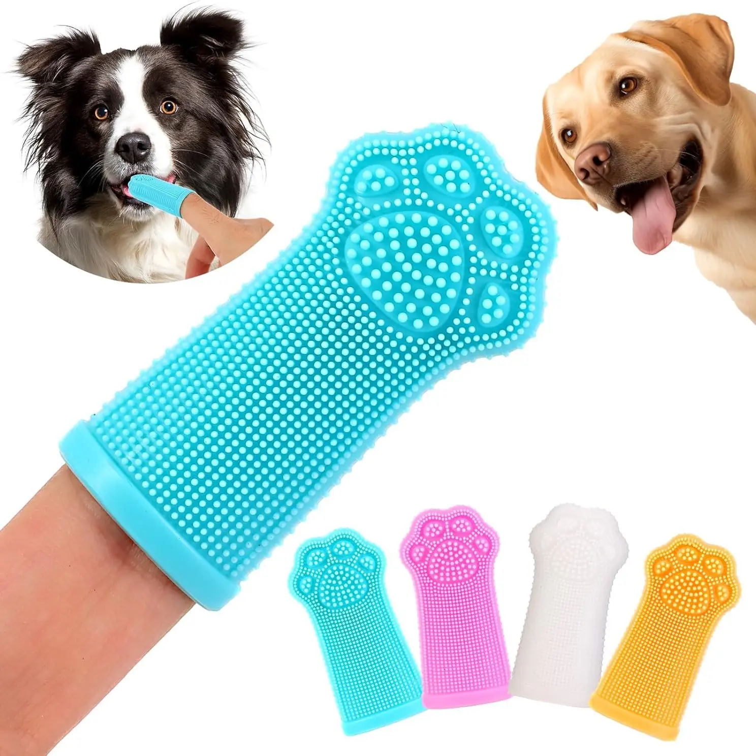 Finger Toothbrush for Dogs, Fun Dental-Cleaning Tool, Massages Gums, Suitable for Medium and Large-Sized Dogs, Pet Oral Care Essential