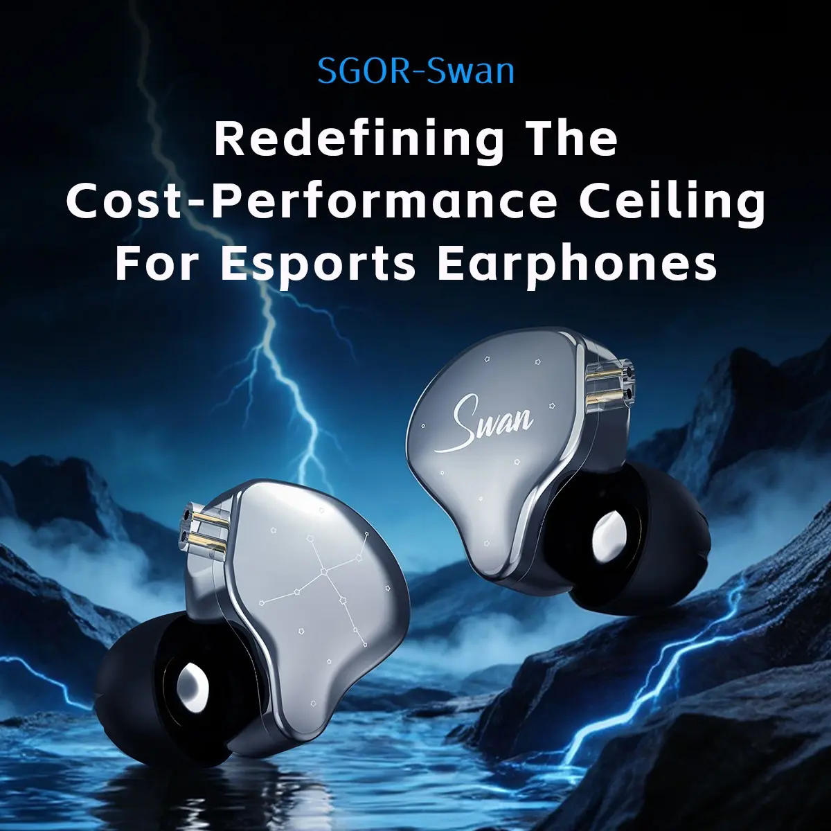 Sogr Swan In-Ear Dynamic Earphones, Gaming Headset, High-Fidelity Bass, ENC Noise Reduction, Sports with Microphone, Ear Plugs