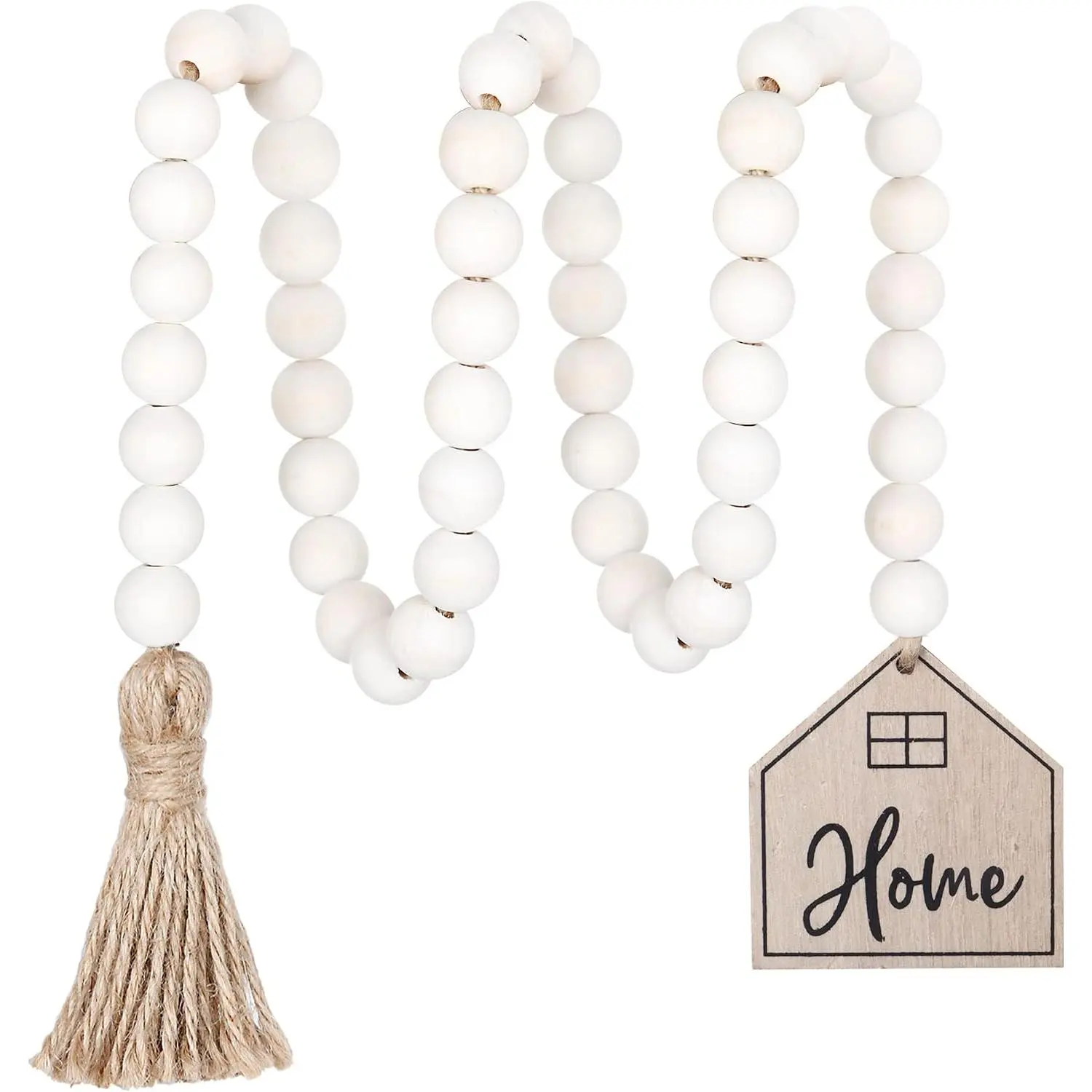 Wooden Bead Garland, 38in Decorative Beads  Decor |   Beads, Boho Tassel Garland for  Decor, Room Decor, Wall  Decor, for Boho and  Decor Lovers