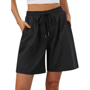 Women's Sweat Bermuda Long Shorts Athletic Casual Loose (Plus Size)