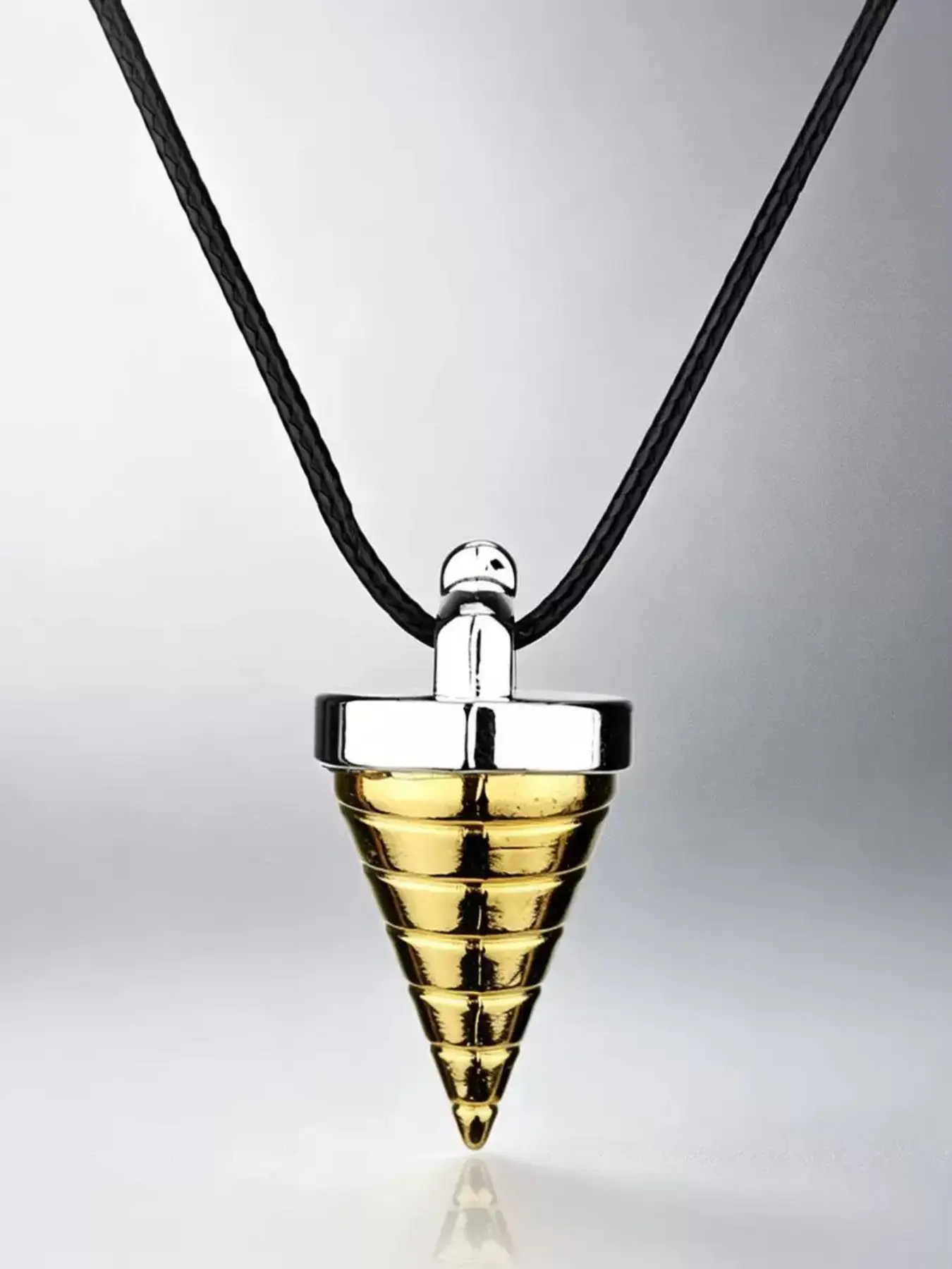 Anime Accessories Tenma Series Lotus Screw Rock Simon Core Drill Necklace, Cartoon Metal Cone Pendant, Fashionable Unisex Jewelry, Costume Jewelry Necklace
