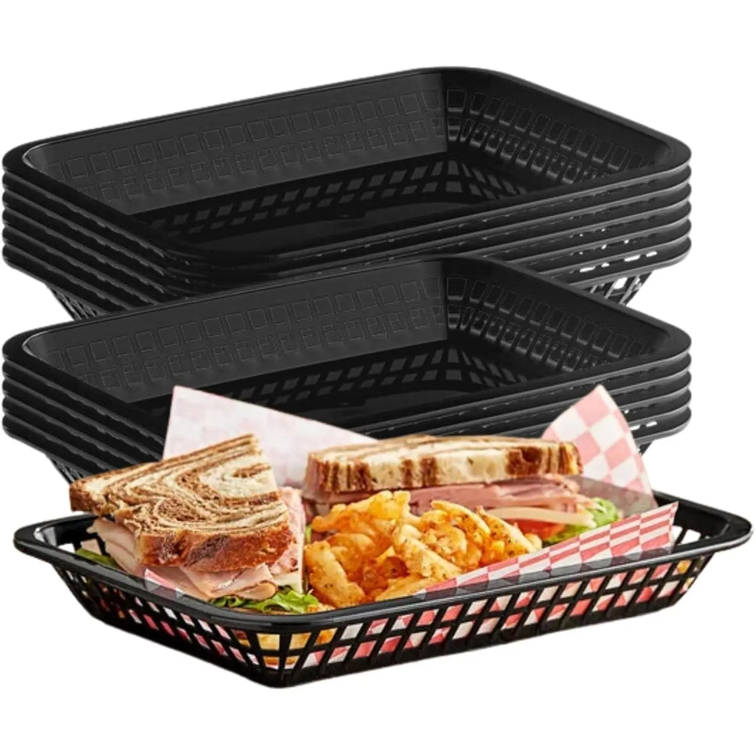 Large Black Cash and Carry Grande Basket (Pack of 12)