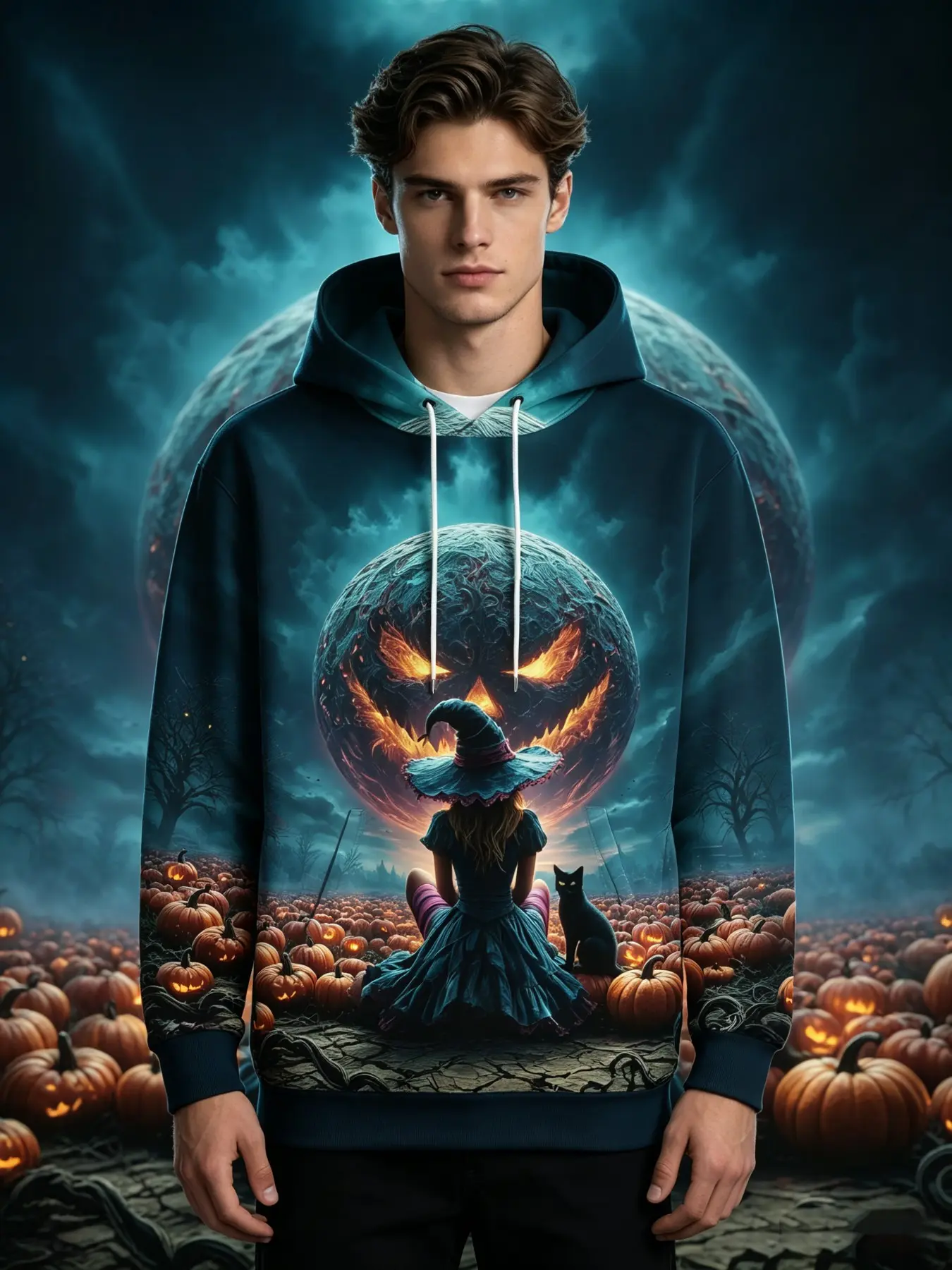 Halloween Party Hoodie for Men Women, Spooky Haunted Castle Pullover, Gothic Streetwear, Cozy Fall Hoodie, Trick or Treat Events