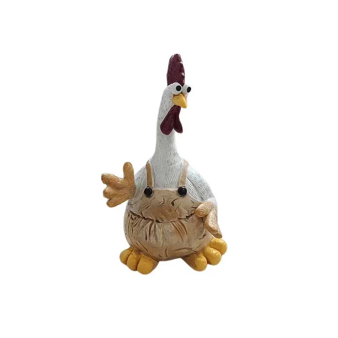 1pc Cute Rooster & Hen  Resin Collectible Figurine, American Country Style Farmhouse Decor, Handcrafted Rooster & Hen Statue for Living Room, Windowsill, Study Desk Ornaments, Unique Housewarming Gift