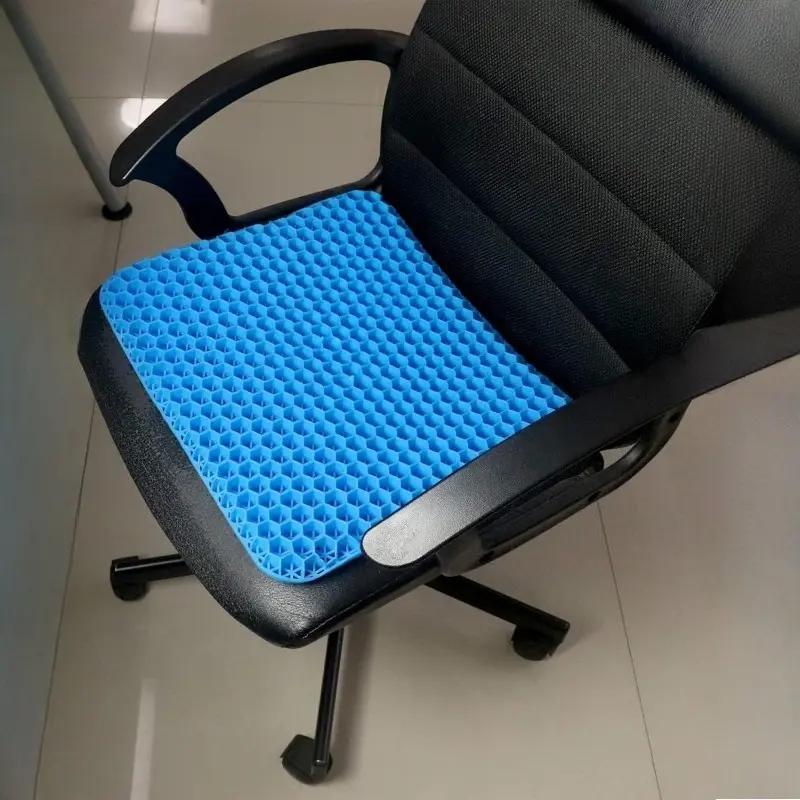 Large Gel Seat Cushion, Honeycomb Design, Thick Dual-Layer Gel Pad for Back Pain Relief, Suitable for Car, Office, Home, Wheelchair, Chair