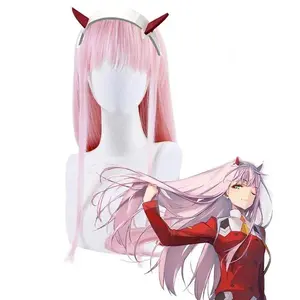 DARLING in the FRANXX 02 Cosplay Wig Zero Two Wigs Without Headwear Role Play Pink Color Cos Perucas Wig